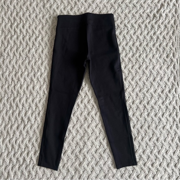 Ann Taylor -stretch black leggings gold o-ring zippers - Picture 9 of 12